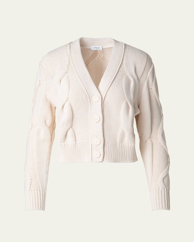 V-Neck Cable Cardigan